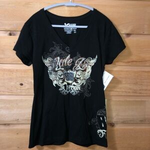 Dale Jr 88 black fitted short sleeve tee NWT ladies size Large NASCAR